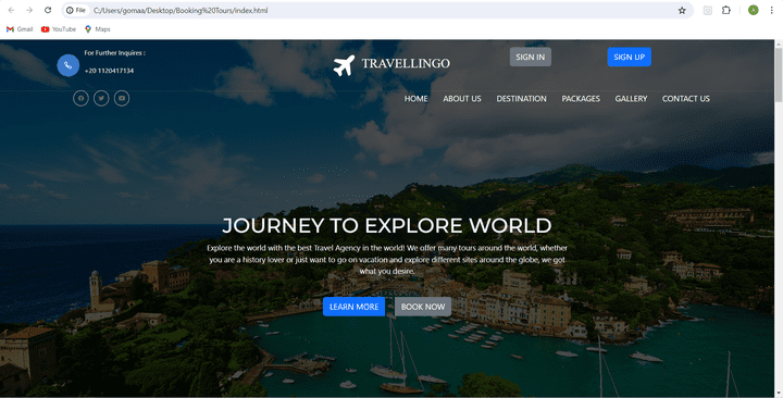 travel agency website