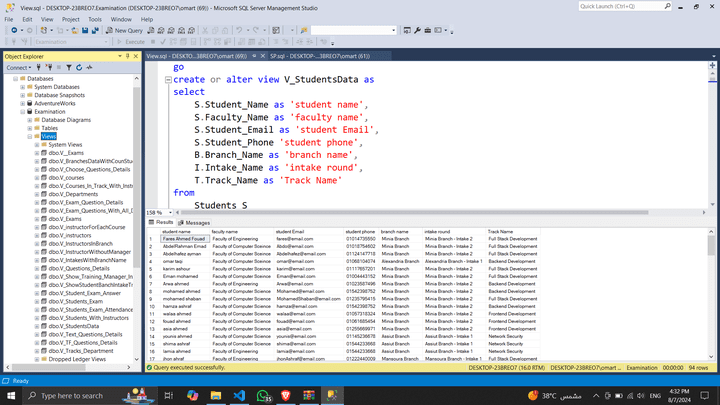 Examination Database System