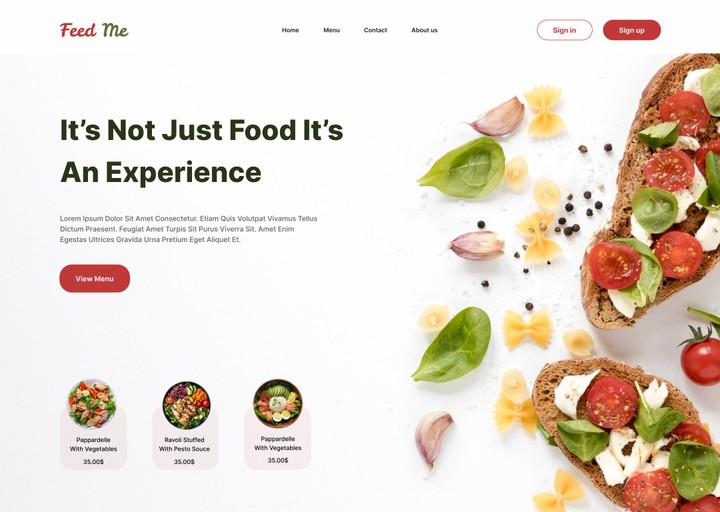 Restaurant landing page