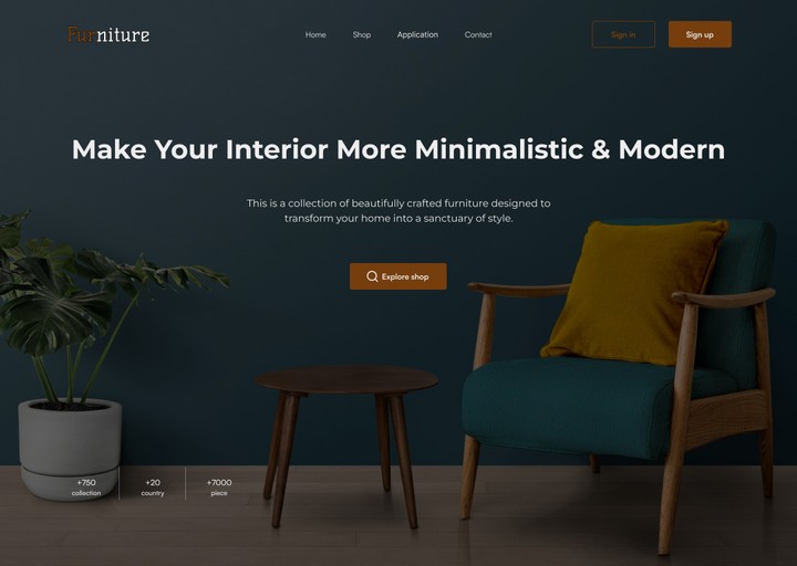 Furniture landing page