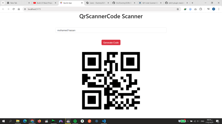 Reactjs QR code generator