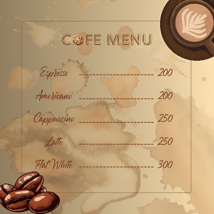 MENU لكافيه