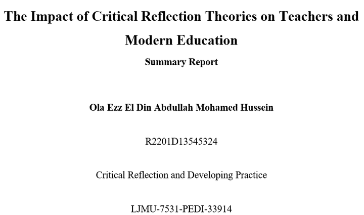 Summary (critical reflection)