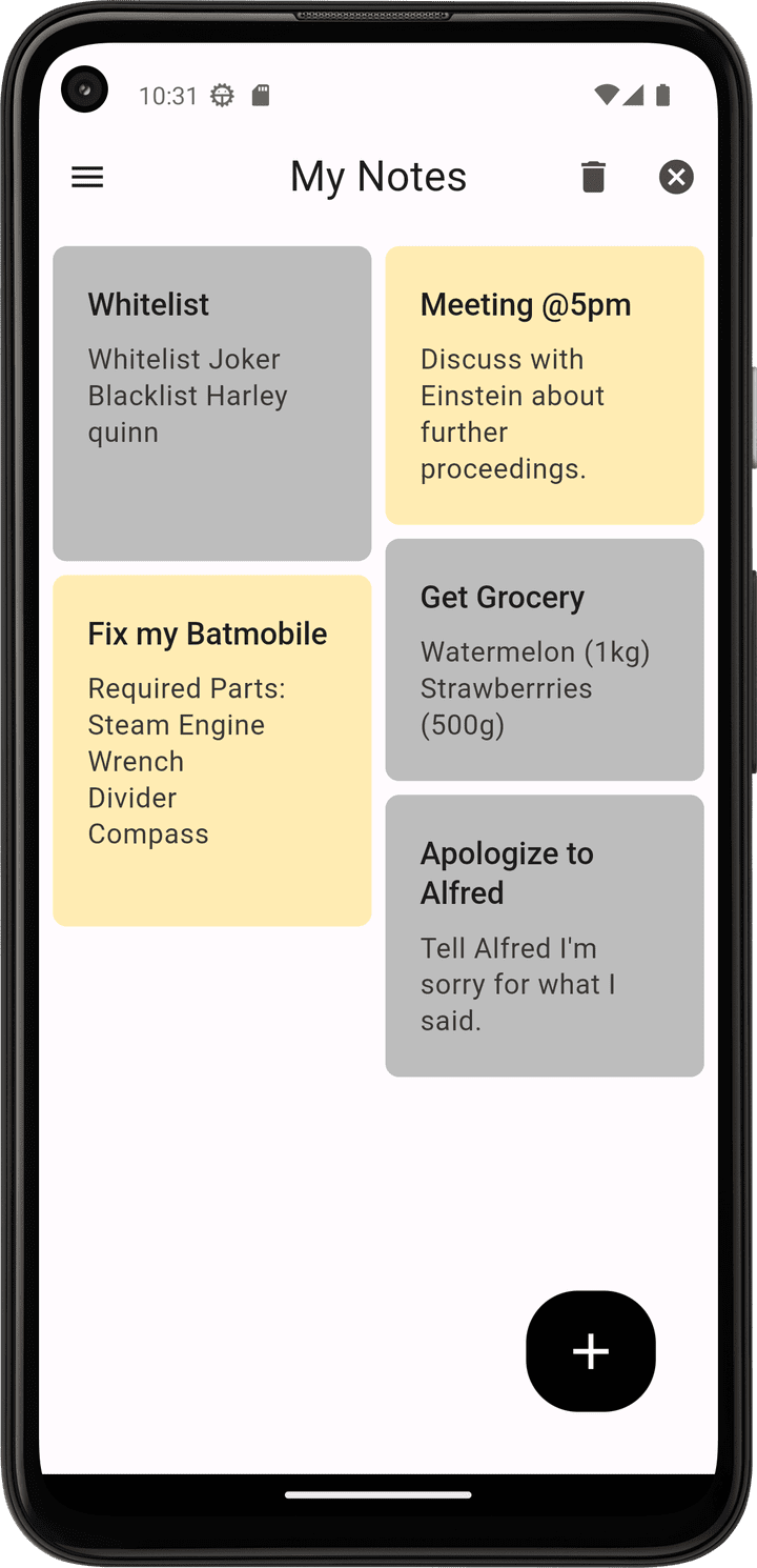 Flutter Note-taking app