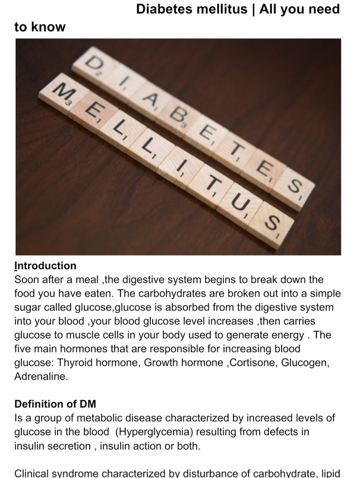 Diabetic mellitus