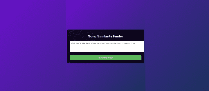 Song similarity app