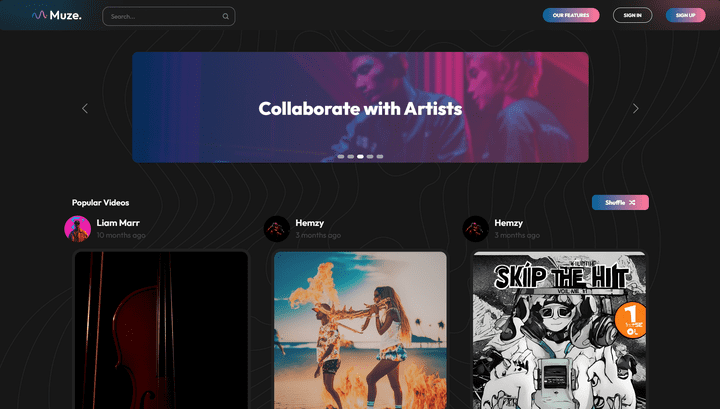 Muze Network - Social Media Platform for Artists and Musicians