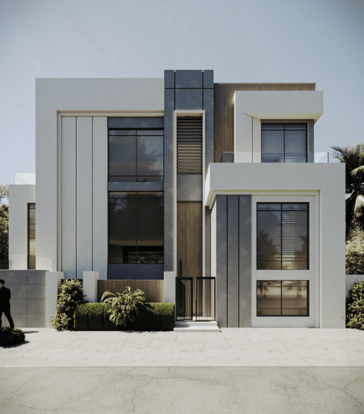 تصميم واجهة فيلا سكنية في الكويت