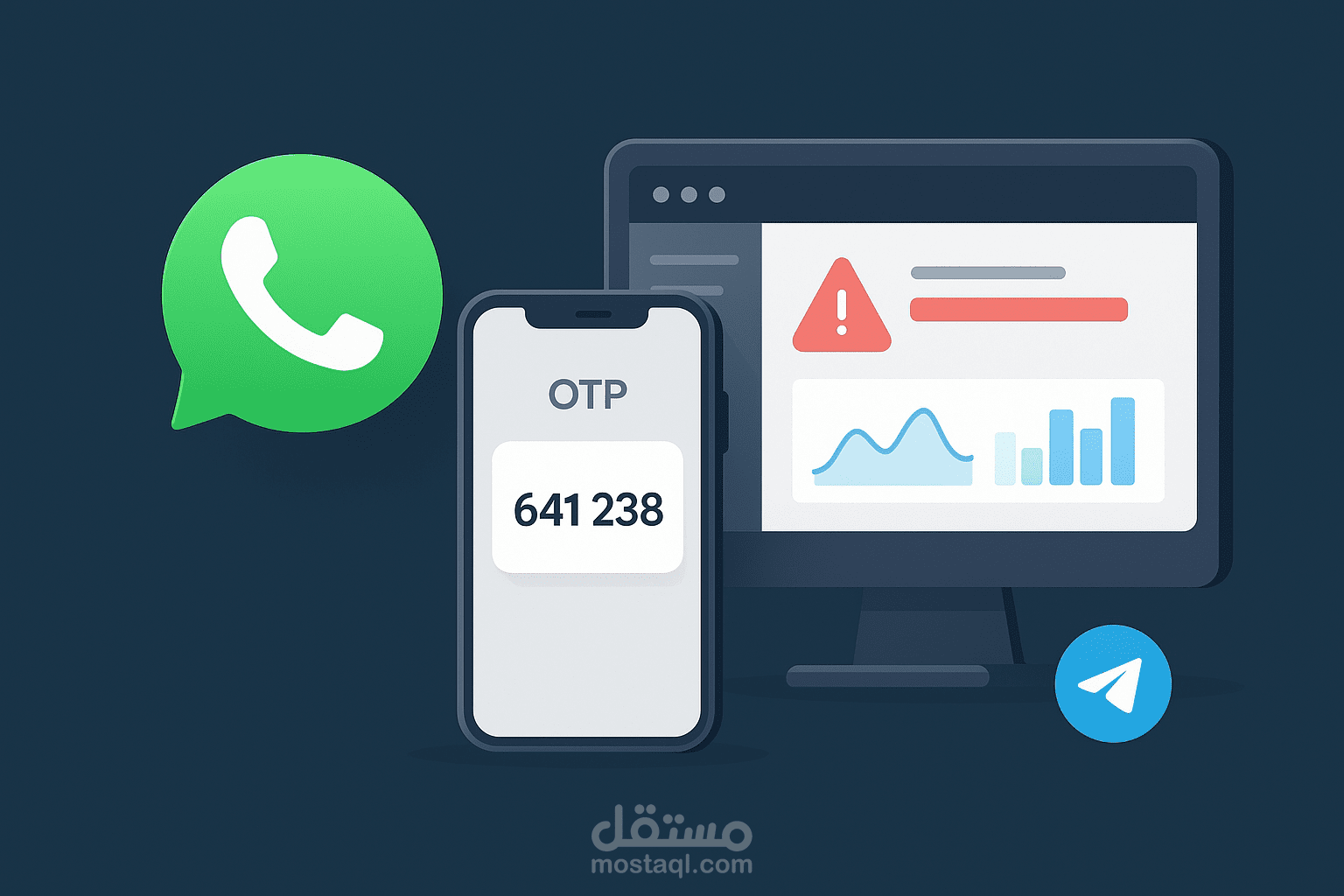 بوت واتساب لارسال رسائل OTP عبر Api