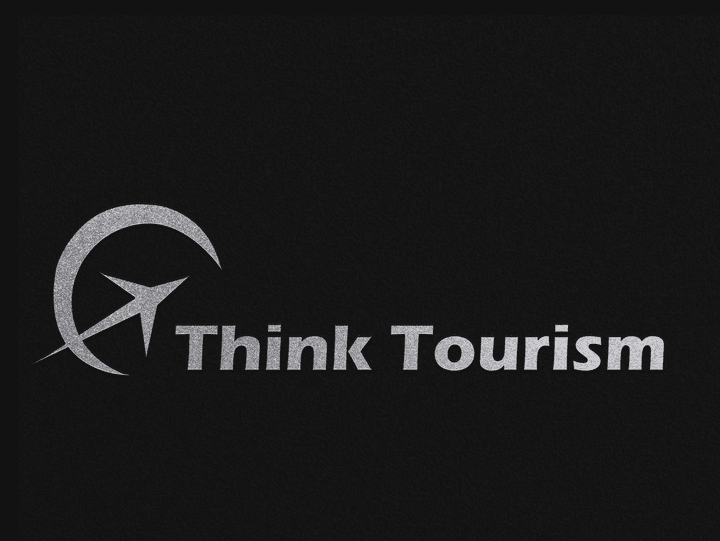 شعار لشركة متخصصة في حجز رحلات الطيران تسمى"Think Tourism"