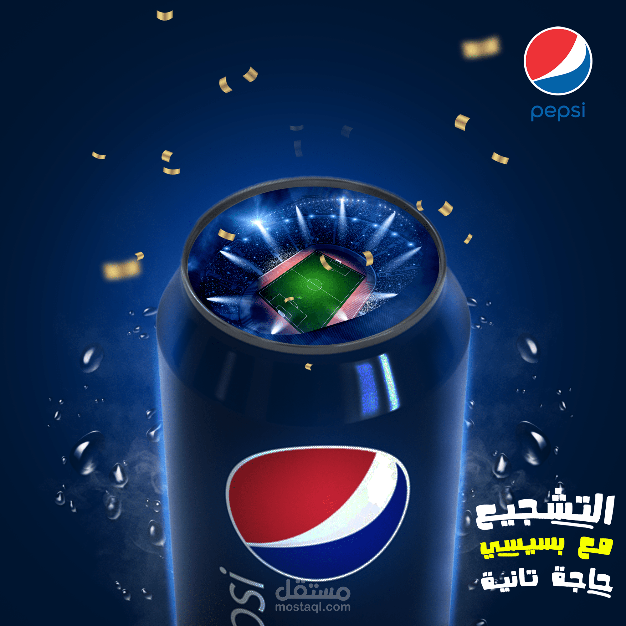 تصميم إعلان سوشيال ميديا كإعلانات بيبسي