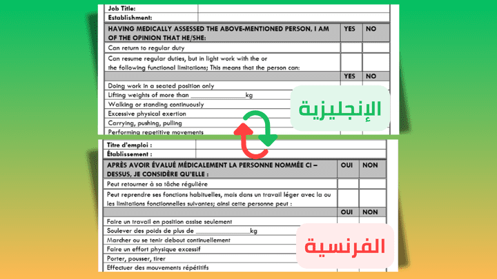 ترجمة مستندات من الفرنسية إلى الإنجليزية والعكس