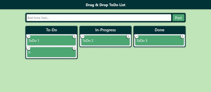 To-do list drag and drop