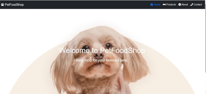 Landing Page  PetFoodShop   متجر غذاء الحيوانات الأليفة