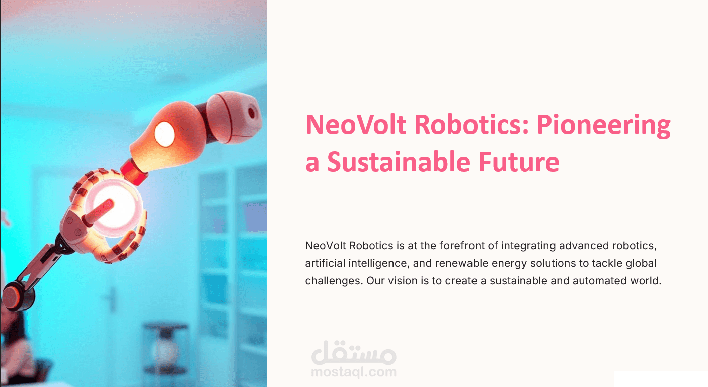 Futuristic AI-Generated Startup Pitch Deck – Robotics & Renewable Energy