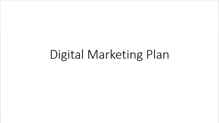 Digital Marketing Plan