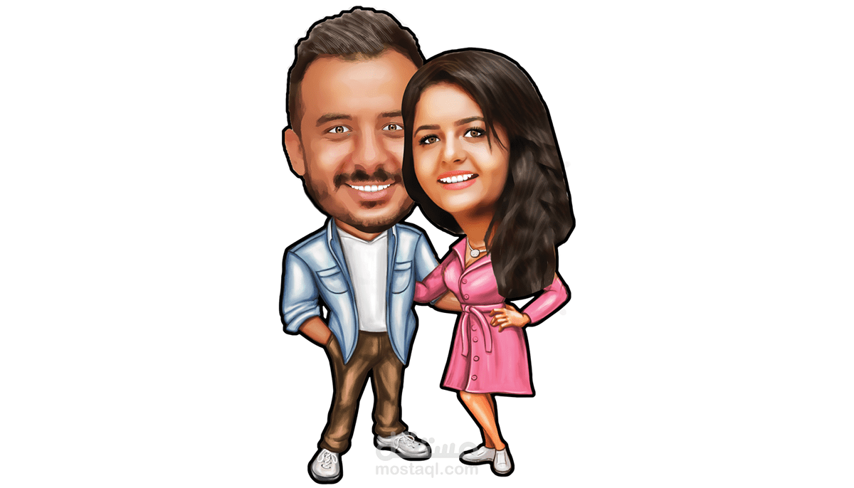 Engagement caricature - Hazem & Habiba