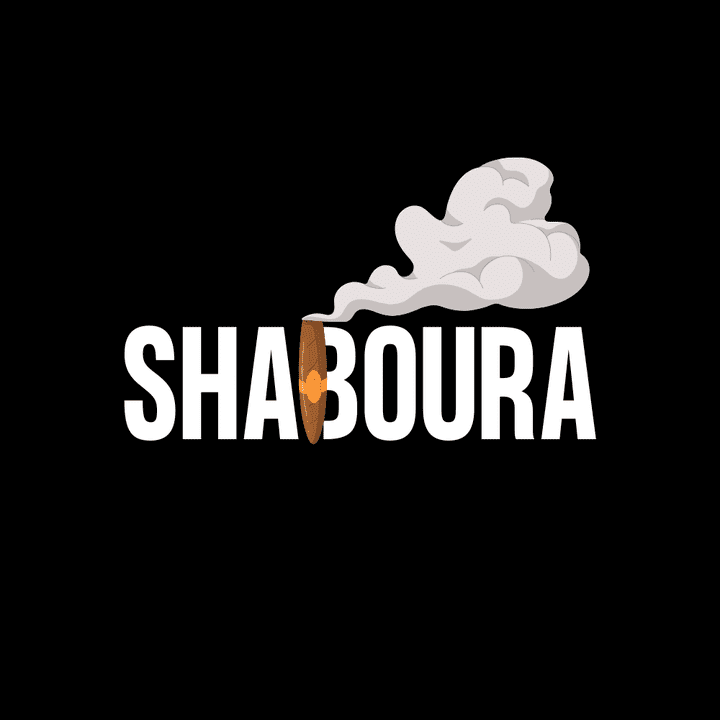 لوجو لمحل متخصص فى بيع السيجار يدعى shaboura