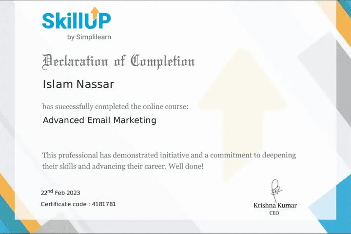 Email marketing certification from skillshare platform