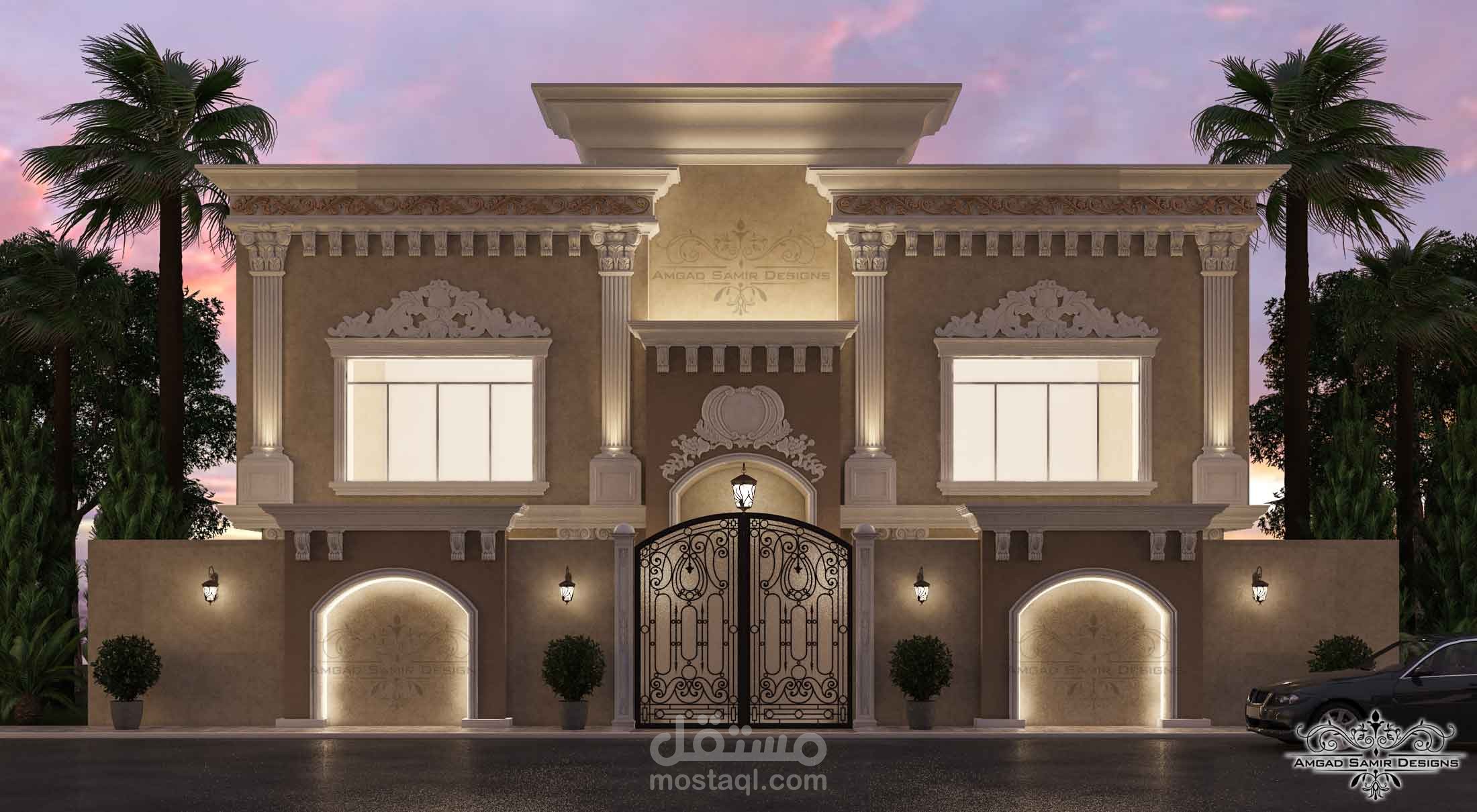 تصميم وتطوير واجهة فيلا قائمة بالرياض