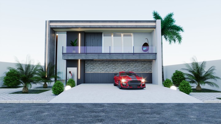 Modern villa facade design