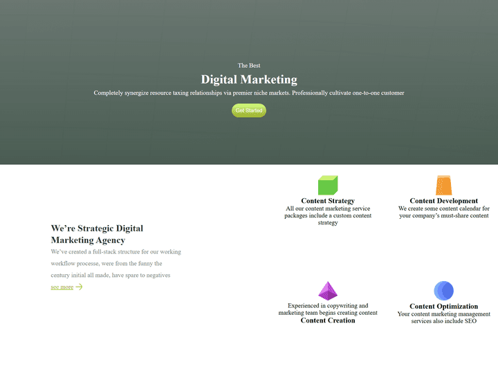 Responsive Landing Page for a Digital Marketing Agency – Designed in Figma and Converted to Code Using HTML5, CSS, Bootstrap, and JavaScript