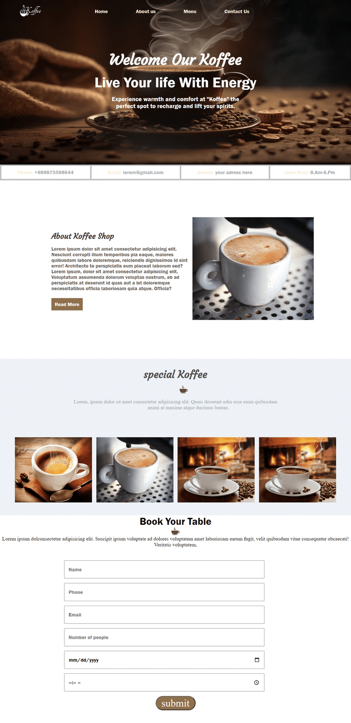 COFEE SHOP WEBSITE