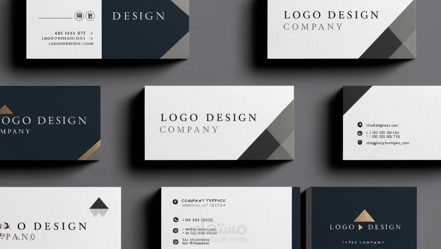 كروت شخصية تحمل اسم شركة Logo Design