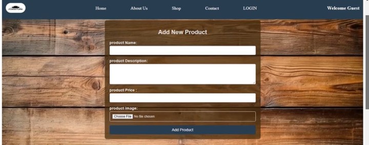صفحه Add new product لموقع اثاث منزلي