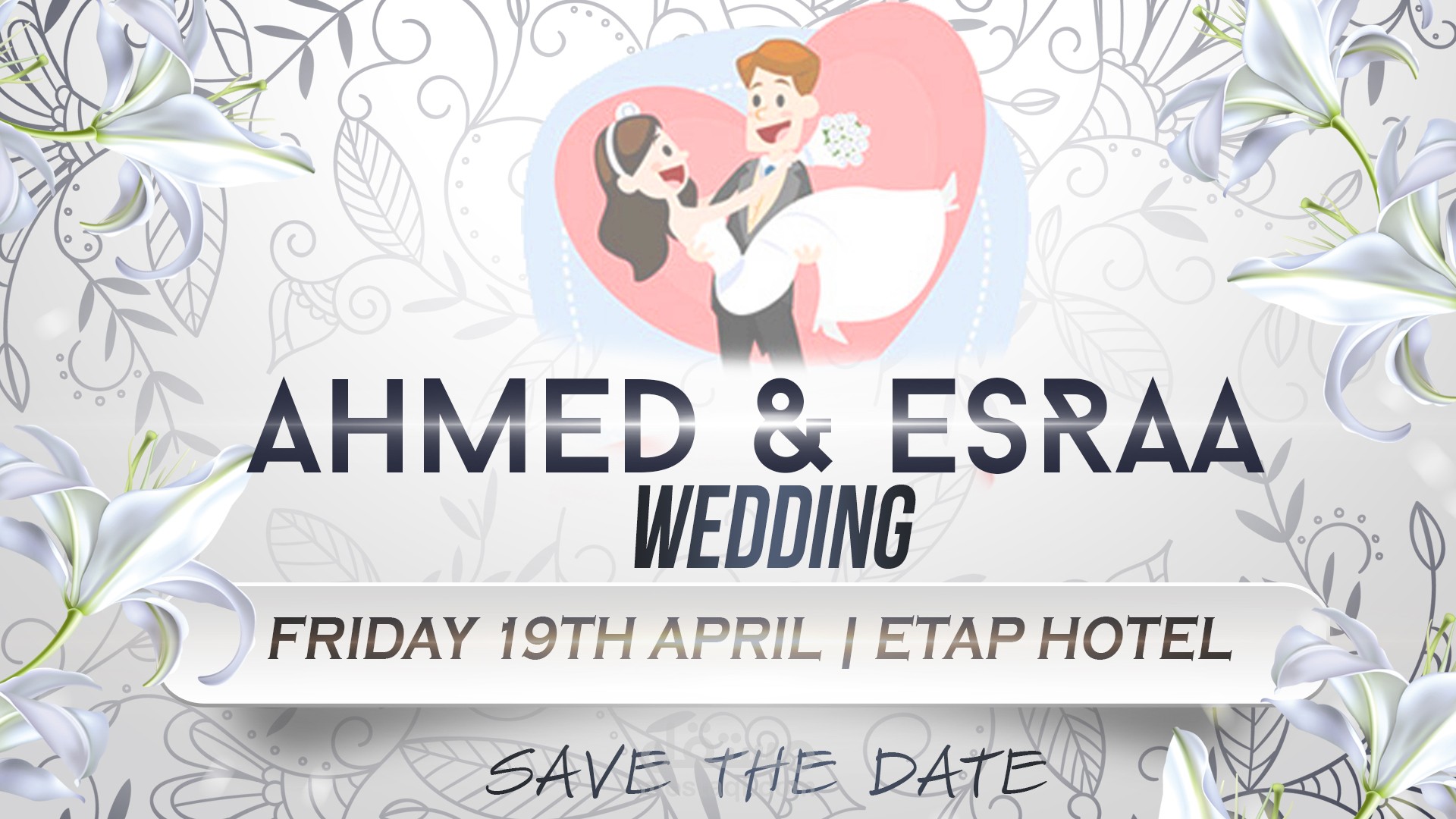 cover design for FACEBOOK wedding invitation