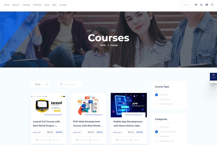 Course LMS website