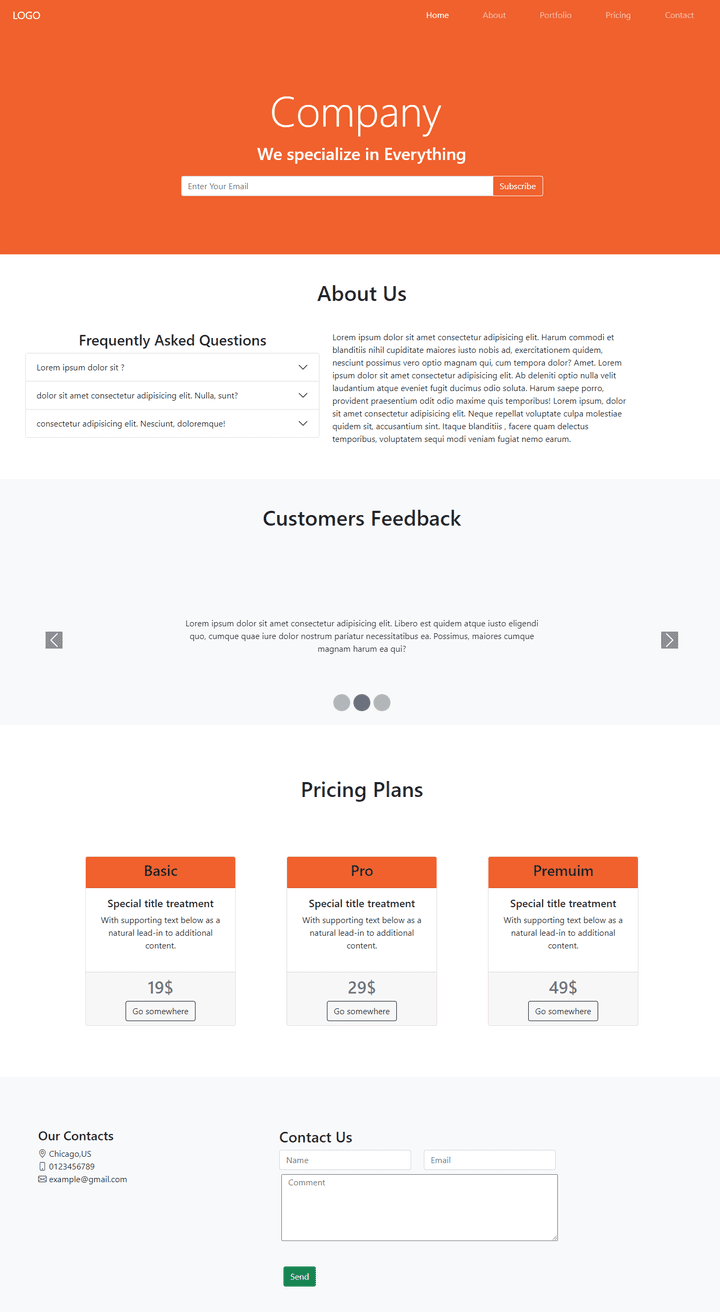 Responsive Bootstrap Web Page