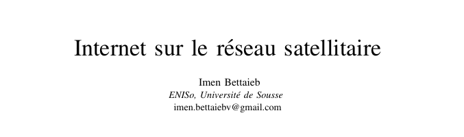 مقال اكاديمي بعنوان Internet sur le réseau satellitaire