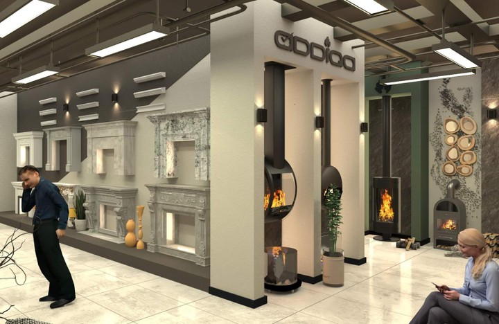 تصميم داخلي لمعرض FirePlace