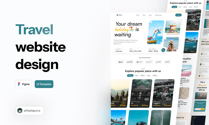 Travel website - Landing page