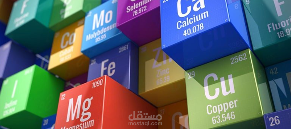 امثلة علي بعض العناصر الكيميائية