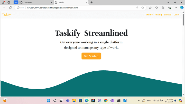 taskfiy landing page