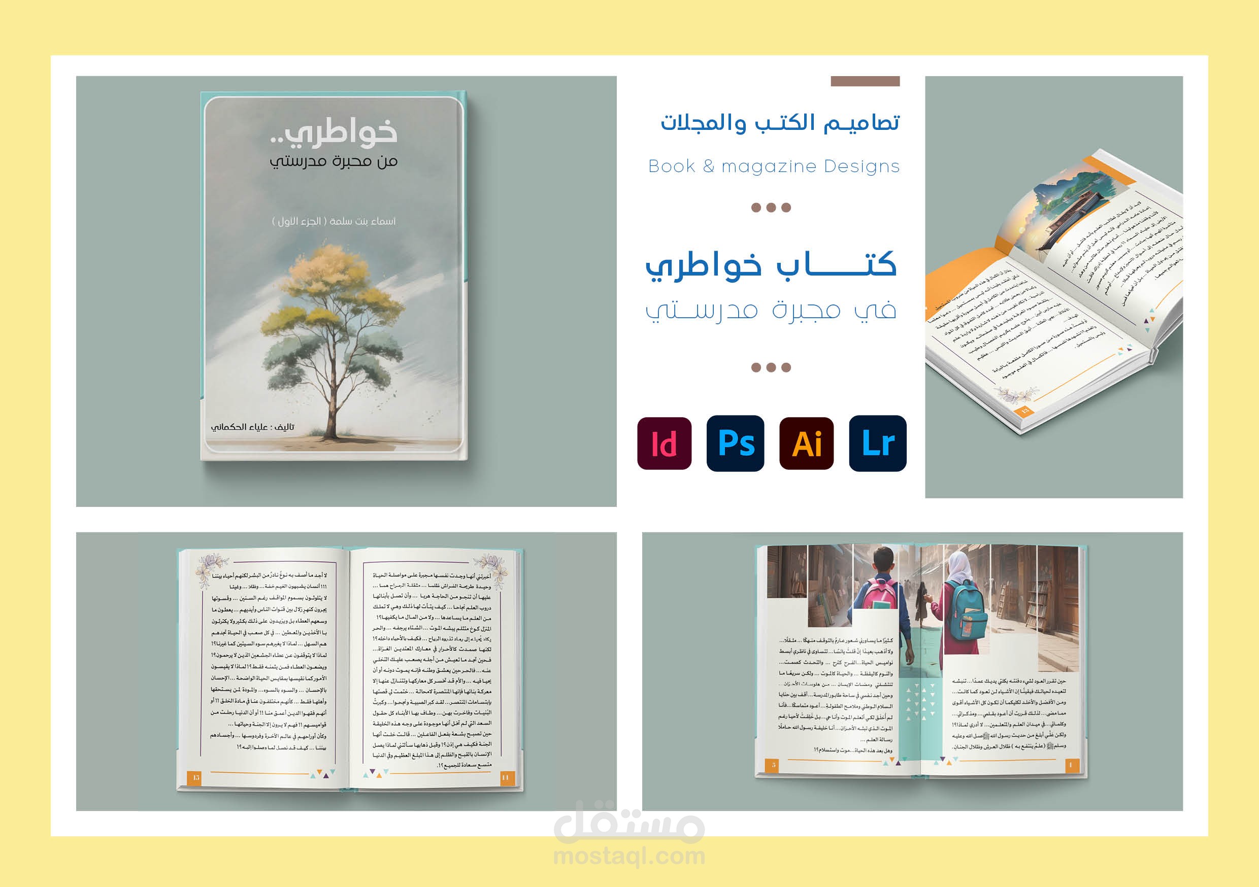 تصميم كتاب خواطري من محبرة مدرستي