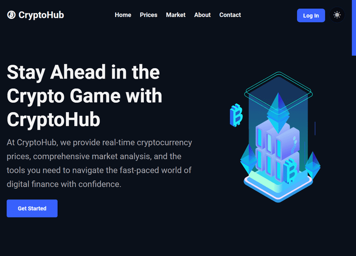 موقع لعرض العملات CryptoHub