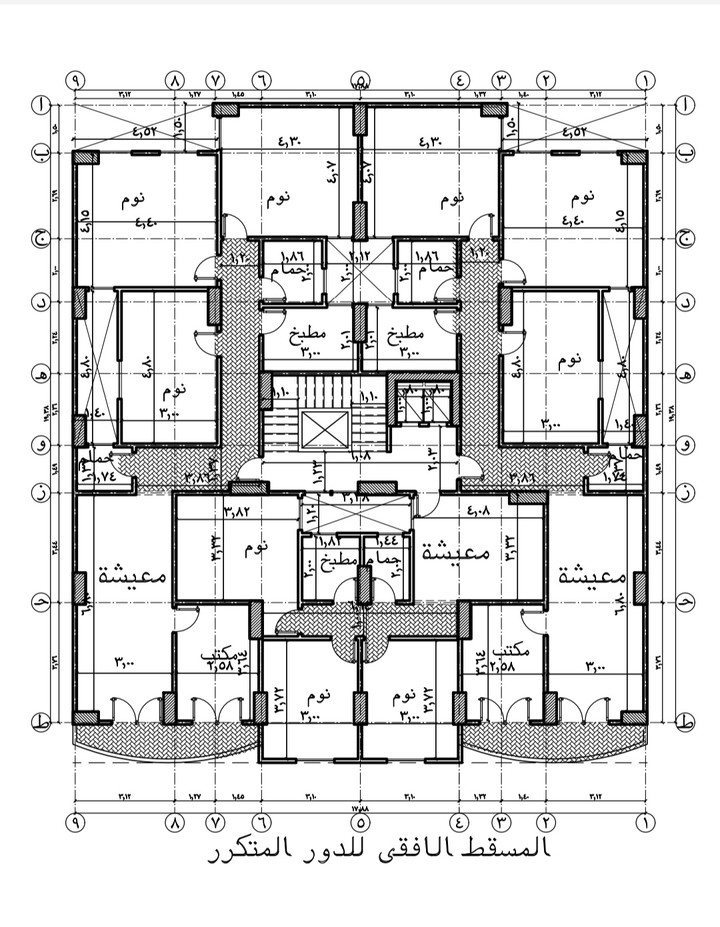 تصميم معماري لبرج سكنى