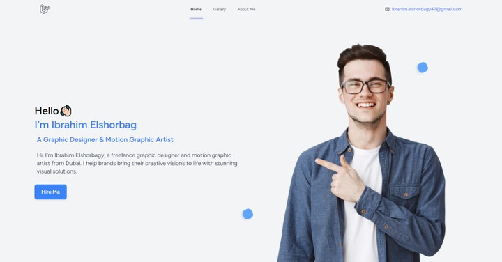 موقع لعرض أعمال مصمم جرافيك باستخدام Laravel و Inertia React
