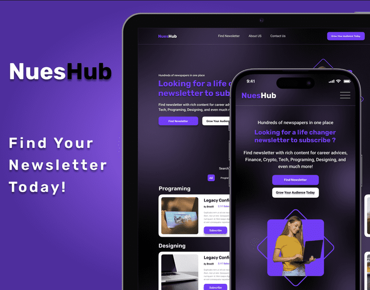 NuesHub - Newsletter website