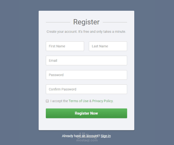 نموذج تسجيل احترافي (Registration Form) باستخدام PHP و MySQL