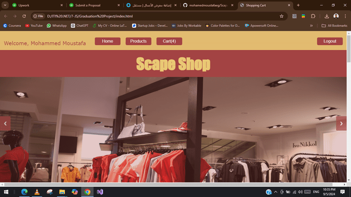 Scape-Shop Using Pure JavaScript