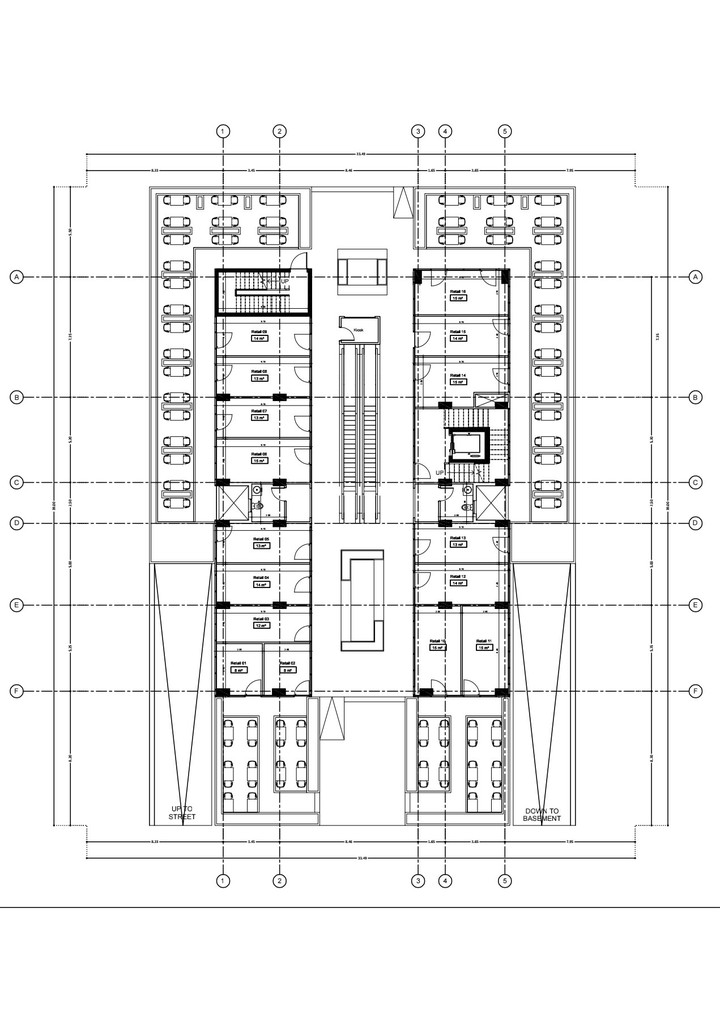 تصميم معماري 2D لمنشأ تجاري _ إداري _ سكني .