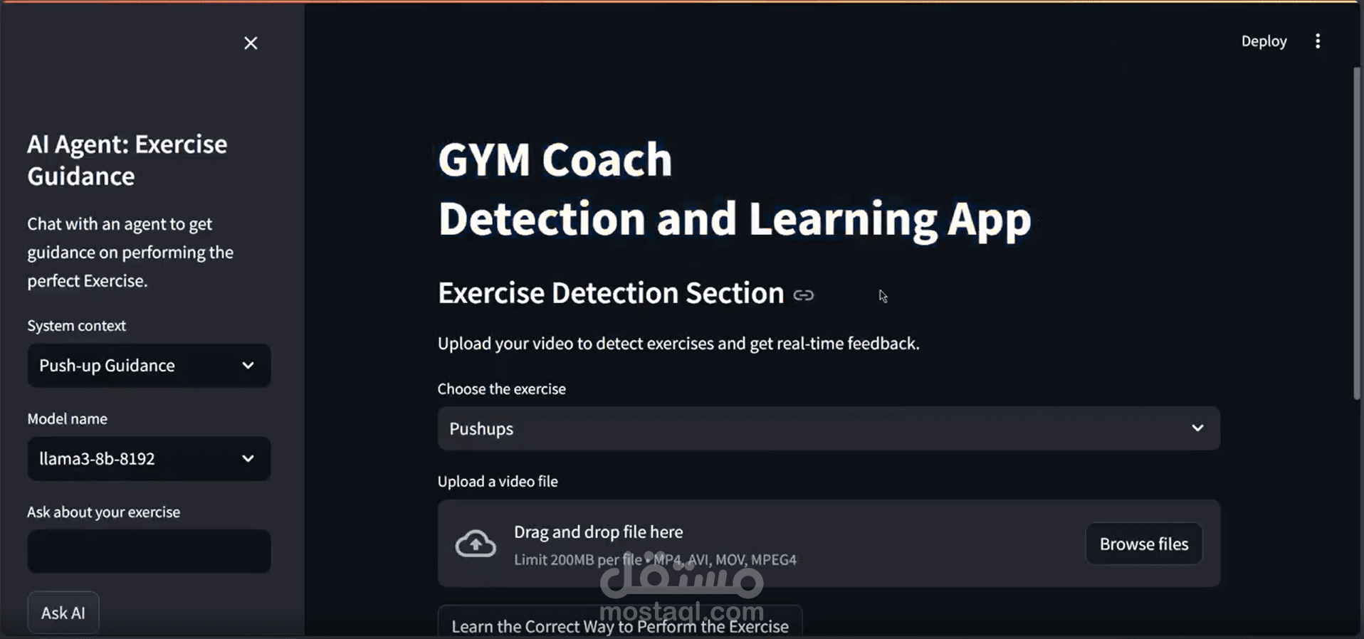 GYM Coach: Exercise Detection and Learning App