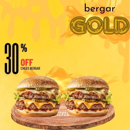 تصميم بنرات اعلانية مطعم bergar gold