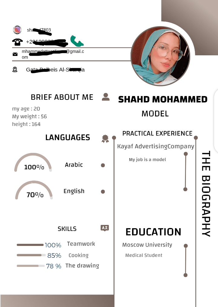 cv ب جميع الغات