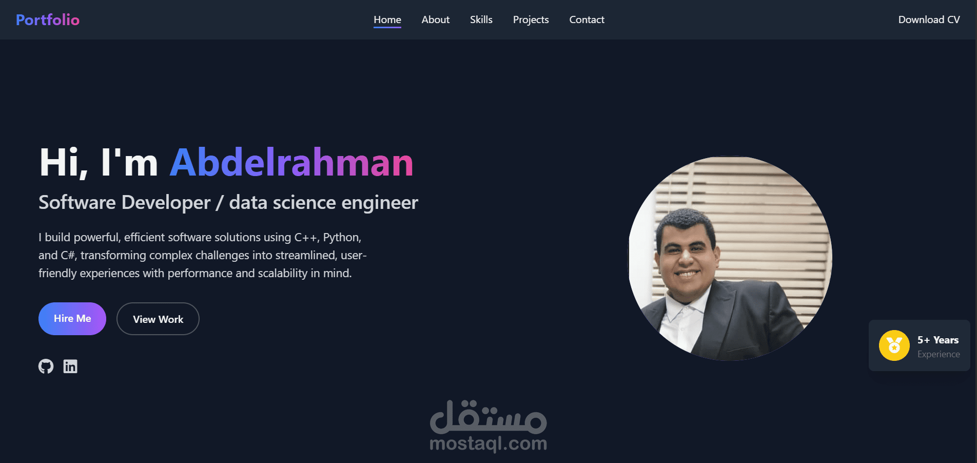 portfolio website / موقع لعرض الاعمال / landing page