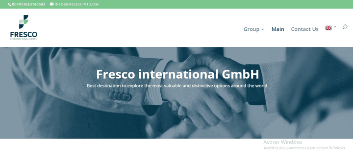 تطوير موقع fresco-int